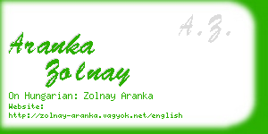 aranka zolnay business card